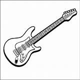 Guitar Coloring Drawing Easy Cool Bass Electric Pages Printable Kids Print Sketches Instrument sketch template