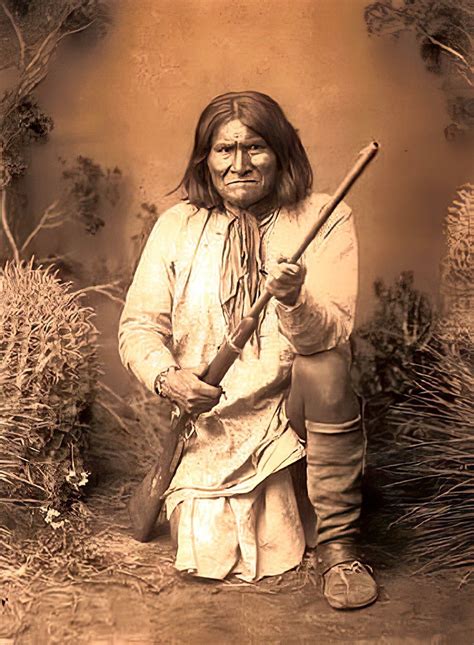 famous vintage photo geronimo  western native american indian warrior art