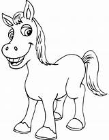Cavallo Colorare Disegno Cavalli Piccolo Stampa Bambina Stilizzato sketch template