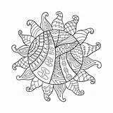 Zentangle Vektorsymbol Stammes Sonnen Sunburst Doodle sketch template