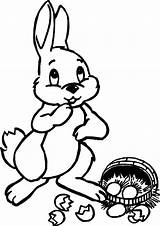 Bunny Easter Coloring Pages Broken Egg sketch template