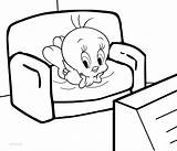 Tweety Coloring Pages Bird Printable Television Kids Cool2bkids Watching Getcolorings Color sketch template