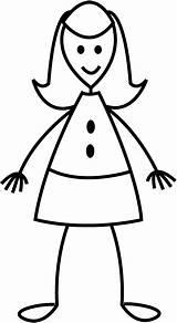 Stick Girl Figure Kids Drawing Coloring Cartoon Pages Clipart Teenage Clip Getcolorings Printable Having Nice Dress Color Clipartmag sketch template