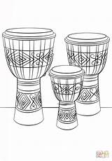 Djembe Drums Ausmalbild Trommeln Instruments Coloriage Trommel Bongos Ausdrucken Dibujo Percussions Cartoon Kolorowanka Afrique Dessins Tambour sketch template