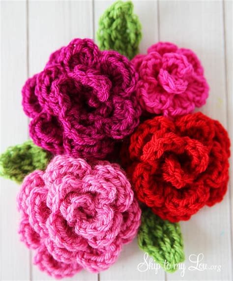 easy rose crochet pattern skip   lou