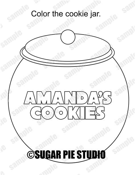 cookies coloring page cookie jar birthday party favor