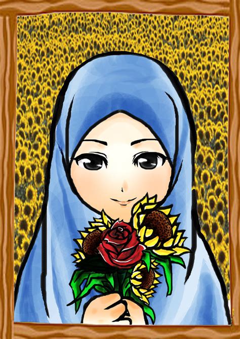 Gambar Lukisan Kartun Muslimah Terbaru