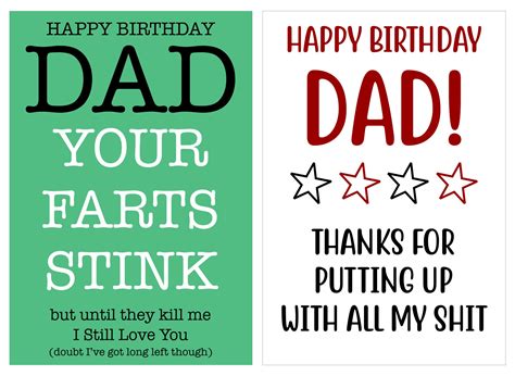 printable birthday cards  dad