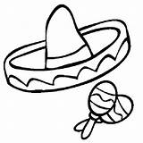 Sombrero Maracas Mexicano Sombreros Imprimir Mexicana Mexicanas Revolución Onlinecoloringpages sketch template