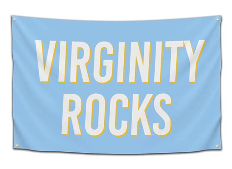 virginity rocks flag collegewares funny frat srat dorm decor