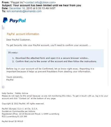 Spot 5 Things Wrong With This Fake Paypal Email