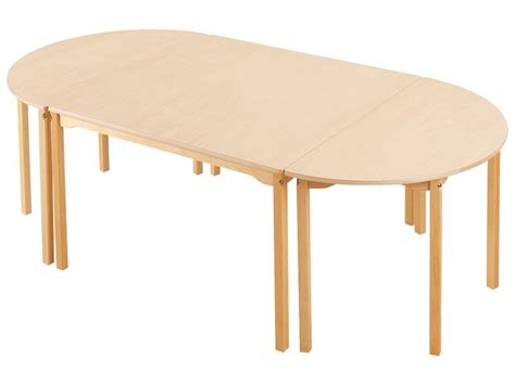 ovale vergadertafel gestratifieerd blad met houten onderstel