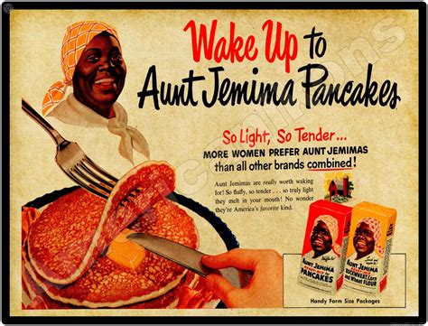 Aunt Jemima Collectible Metal Sign Wake Up To Aunt Jemimas Pancakes