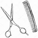Comb Scissors Drawing Sketch Getdrawings Illustration Cartoon Visit sketch template
