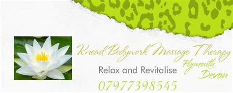 knead bodywork massage therapy relax and revitalise place card