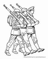Coloring Pages Forces Armed Soldier Ww1 Marching Soldiers Honkingdonkey Marine Holiday Sailor sketch template