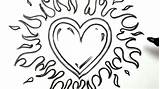 Easy Heart Drawings Drawing Cute Cool Hearts Flames Graffiti Draw Simple Designs Clipart Fire Boyfriend Clip Cliparts Sketches Him Kids sketch template