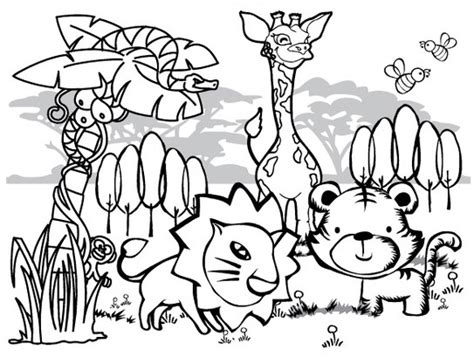 jungle coloring pages  coloring kids