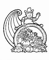 Thanksgiving Coloring Pages Cornucopia Horn Plenty Clipart Harvest Farmer Scenes Fun Sheets Popular Clipartmag Library Printables Bible Kids Book sketch template