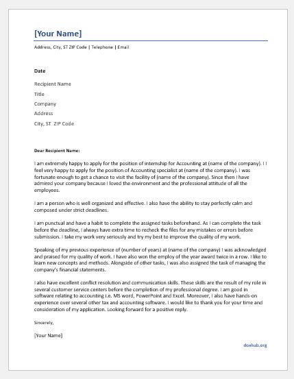 cover letter samples   accountant word document hub
