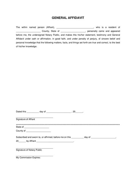 affidavit form  zimbabwe  sample affidavit form templates