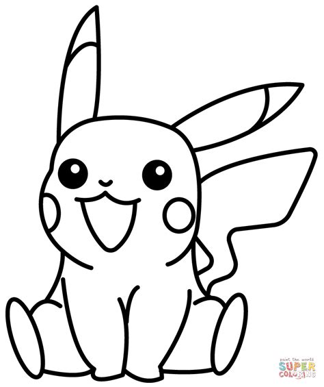 chibi pikachu coloring page  printable coloring pages