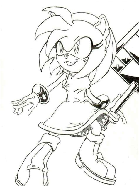 amy rose coloring pages  printable amy rose coloring pages