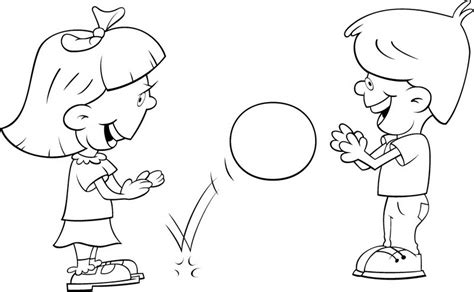 children playing  ball coloring color area