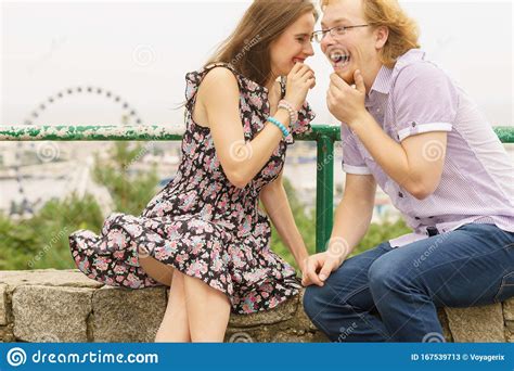 Couple Gossiping During Date Stock Image Image Of Listen Happy