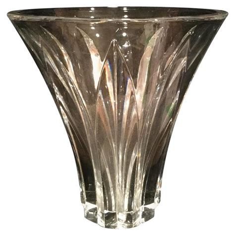 French Heavy Cut Crystal Vase By Baccarat In The Brigitte Pattern At