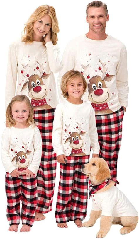 conjunto de pijamas familiares navidenos pijamas  ninos adultos ropa de dormir conjuntos