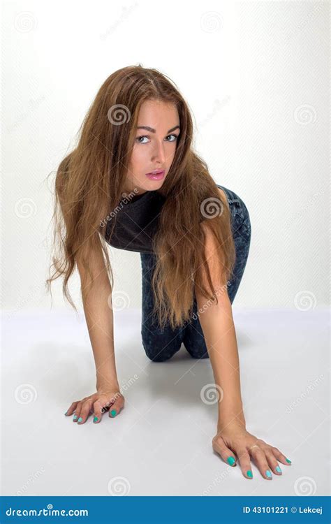 girl is on all fours stock image image of human cheerful 43101221