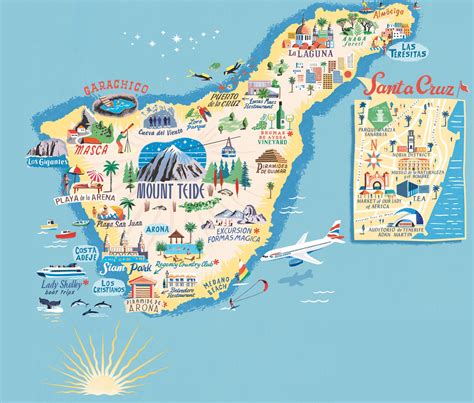tenerife map top places  interest blog  canary islands  car