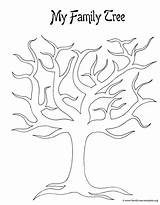 Template Tree Family Blank Printable Drawing Kids Large Easy Coloring Templates Outline Drawings Simple Worksheet Print Line Branches Color Make sketch template