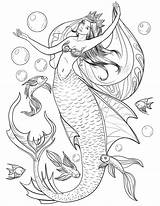 Coloring Pages Mermaid Adults Adult Book Beautiful Colouring Printable Kids Princess Girls sketch template