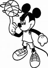 Coloring Basketball Playing Mickey Ball Flip Wecoloringpage Pages sketch template