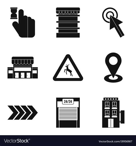 indication icons set simple style royalty  vector image