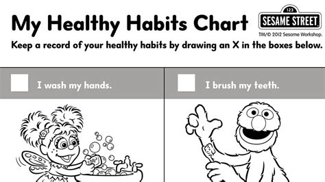 healthy habits chart kids coloring pages pbs kids  parents
