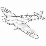 Coloring Spitfire Supermarine Fiverr Kh Haritha Military Sketch Wwii Legendary Lineart sketch template