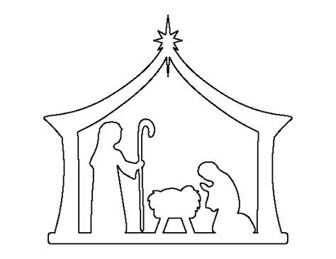 nativity pattern   printable outline  crafts creating
