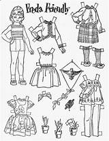 Paper Friendly Dolls Freda Coloring Children Friend Doll Pages 1962 Vintage Choose Board sketch template
