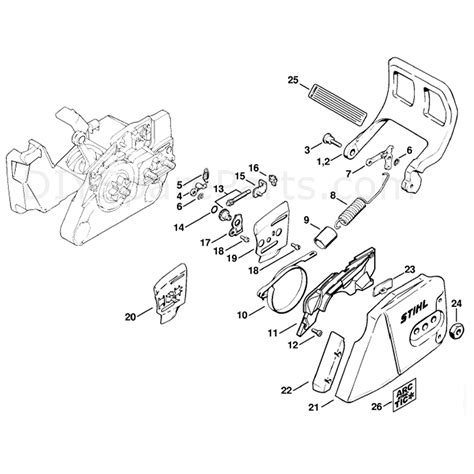 stihl ms  chainsaw ms  bw parts diagram chain brake