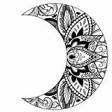 Mandala Moon Coaster sketch template