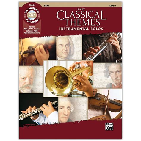 alfred easy classical themes instrumental solos flute book cd level
