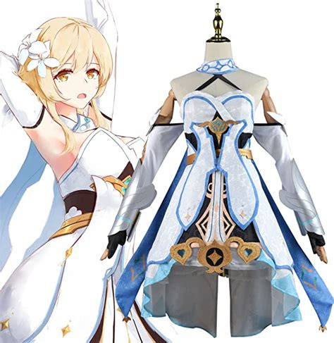 game genshin impact lumine costume outfits cosplay traveler dress jk