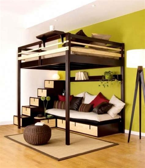 loft bed contemporary bedroom design  small space