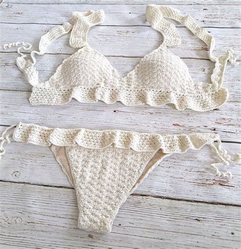 handmade crocheted bikini soft cotton yarn crochet bikini 2019 beach