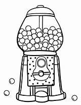 Gumball Machine Coloring Gum Bubble Clipart Pages Printable Candy Drawing Sheets Kids Clip Coloringcafe Worksheet Color Preschool Cute Choose Board sketch template