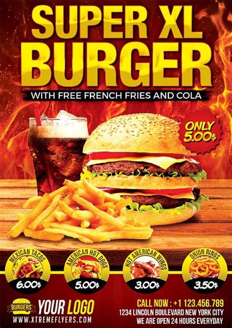 fast food flyer template psd  xtremeflyers