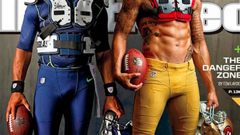 sports illustrated cover features kaepernick s abs russell wilson s